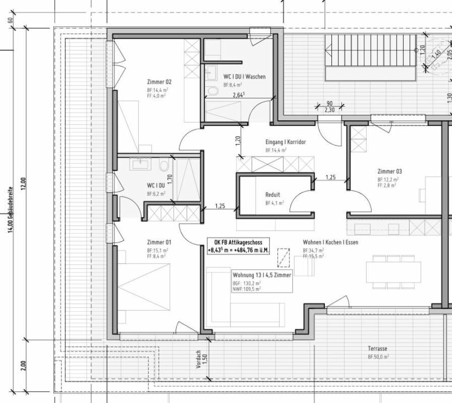 Über den Dächern - 4.5-Zimmer-Attikawohnung mit grosser Terrasse - Neubau in Niederbipp -  Bild 6