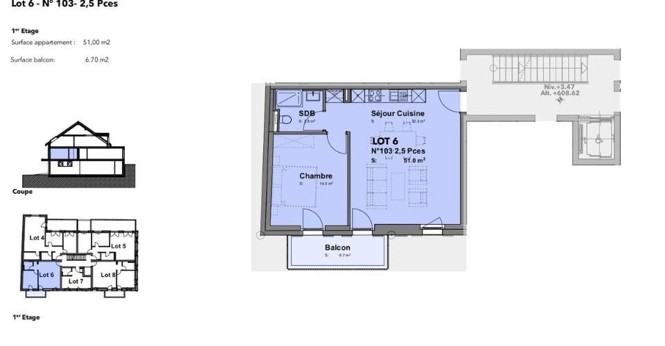 Lot n°6 - Appartement neuf de 2,5p au coeur de Cheseaux-sur-Lausanne - Appartement 2.5 pièces - image - 6