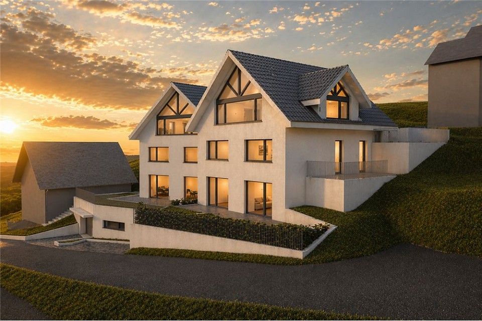 Exklusives Wohnen über dem Zürichsee: Neubau-Doppelhäuser in Männedorf -  Bild 1