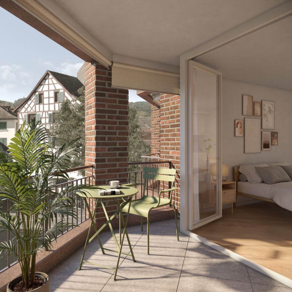 Mit Concierge, Fitness und Pool - Neu im Herzen von Stein am Rhein - Balkon