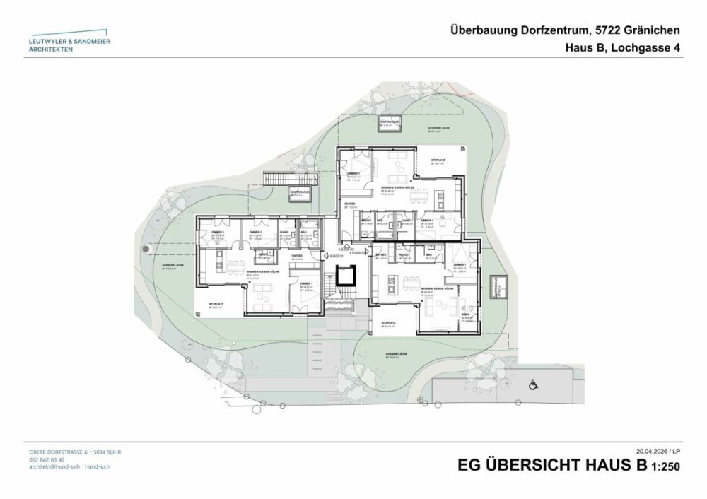 Im Herzen von Gränichen 2.5 Zimmer Neubau-Wohnungen - EG Übersicht Haus B