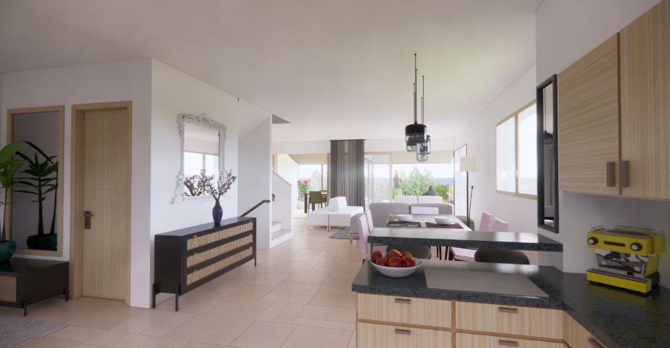 Promotion Résidence du Moulin, Bernex - Maison villageoise A01 baignée de lumière et belles surfaces de vie dans un cadre calme et résidentiel en campagne - Maison contiguë 6 pièces - image - 3