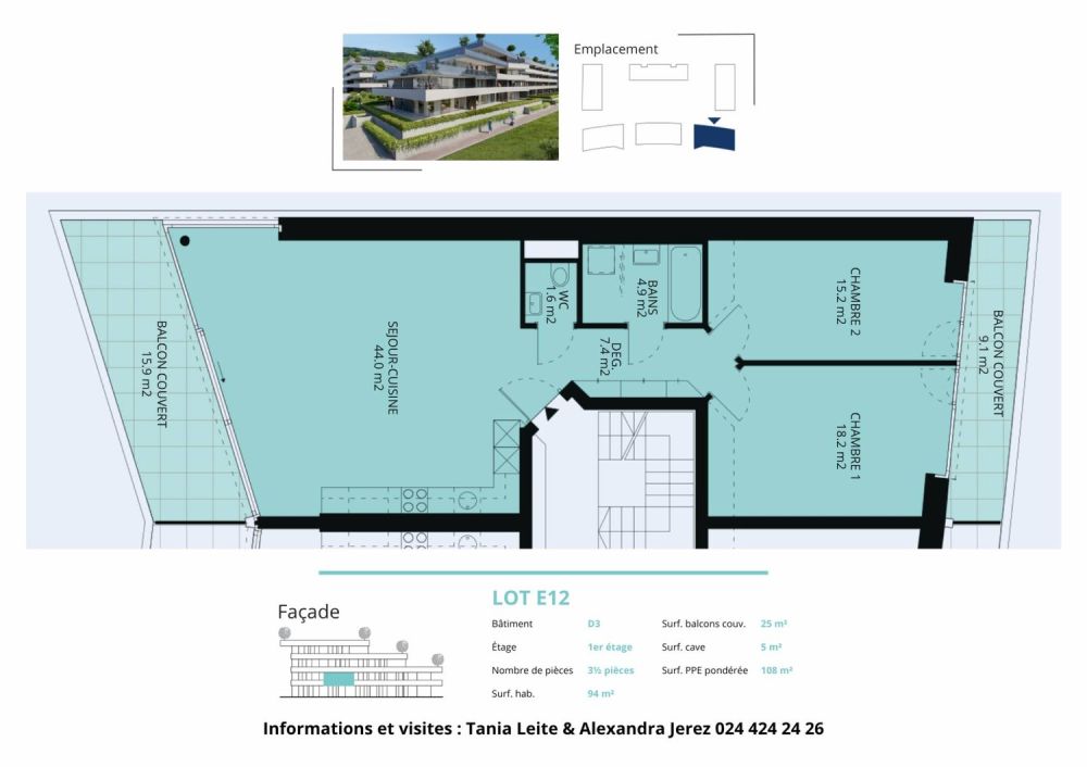 Geräumige 3.5-Zimmer-Wohnung mit 2 Balkonen -  Bild 12
