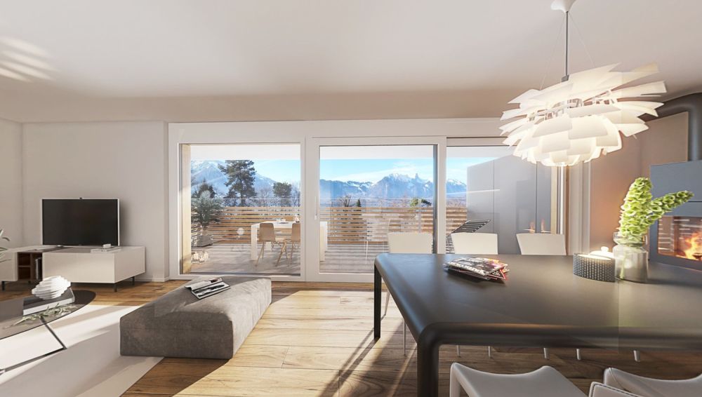 Neubauprojekt 16 Eigentumswohnungen in Gunten (Sigriswil) - Haus A - 2. OG Ost links