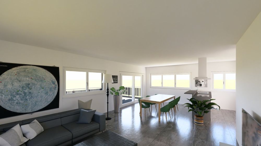 Exklusiver Neubau: 3.5 Zimmer Wohnung im Obergeschoss - Wohn- und Essbereich