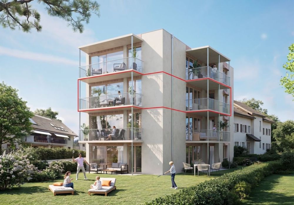 ERABLE 11  Nouvelle PPE de standing  2e étage 4,5 pces  108,8 m² + 2 balcons couverts 20,7 m² - Façade extérieure