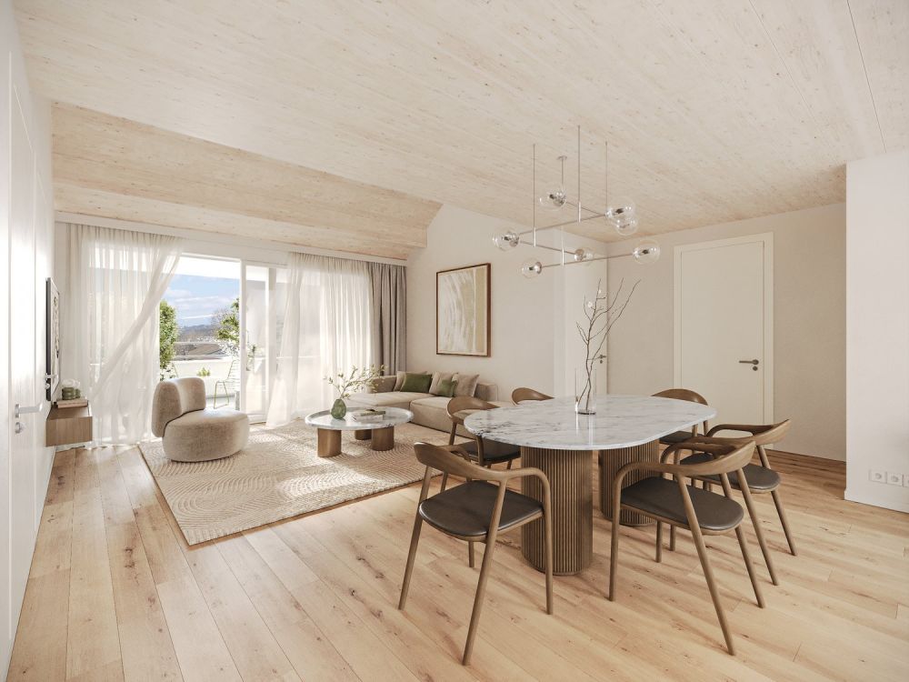 Dachwohnung 5,5-Zimmer mit Galerie - angrenzend an Landwirtschaftszone! -  Bild 1