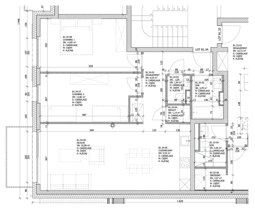 Vouvry - Appartement de 3.5 pièces - Résidence le Bourg - Lot B1.34 - Attique -  Bild 5