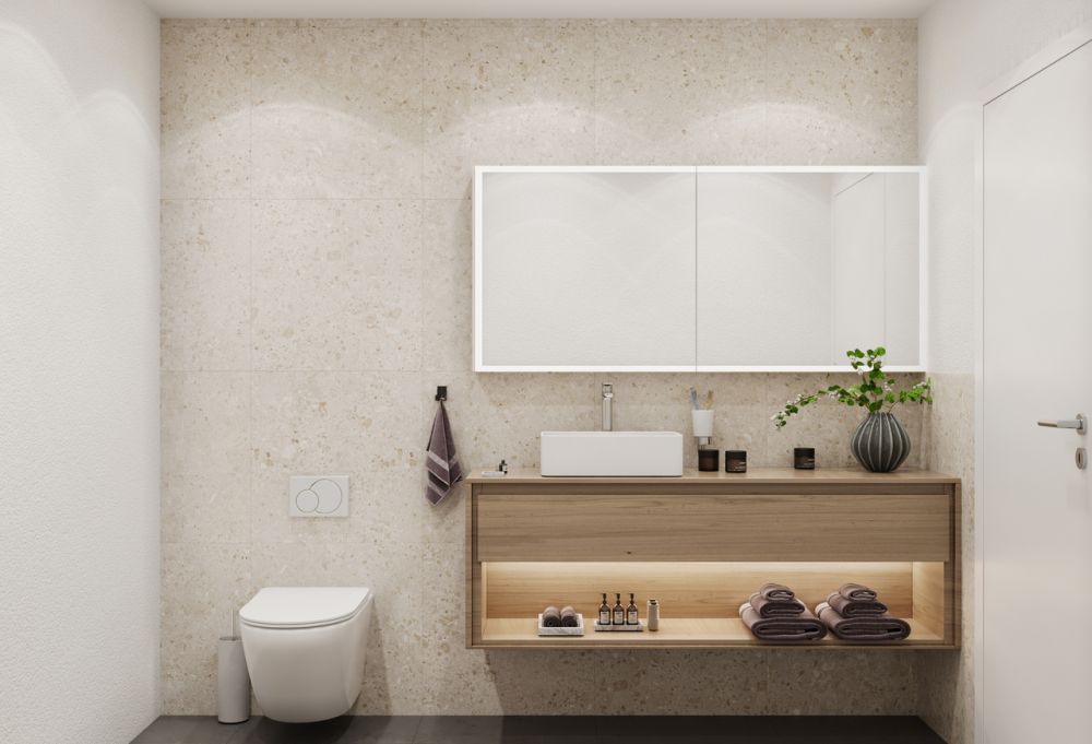 4.5 Z.-Attikawohnung F im Haus B, 125m2 Nettowohnfläche, 50m2 Terrasse - WC/Dusche