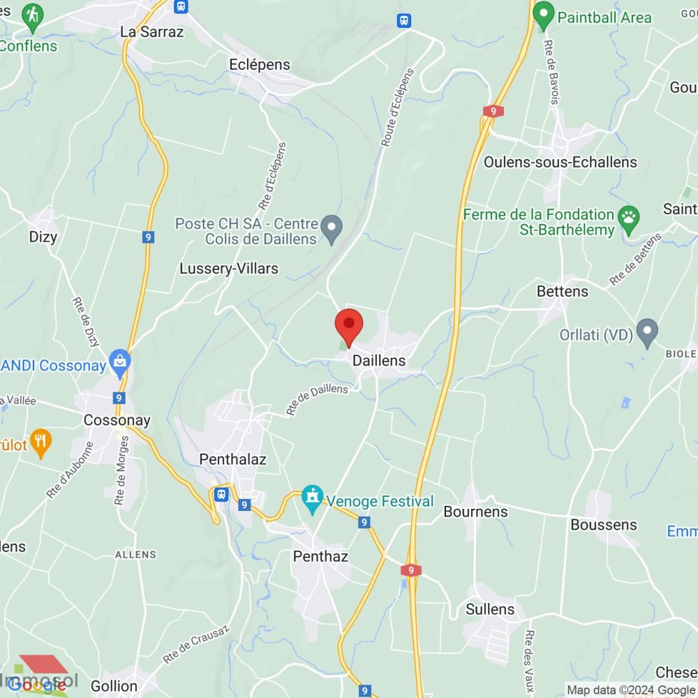 Daillens - 3.5 pièces neuf - Balcon - Belle Vue sur le Jura - Immosol | Daillens | Plan de situation