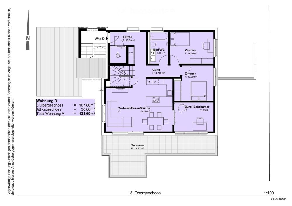 5.5-Zimmer-Attika-Maisonette (Penthouse) mit Alpenblick, Wallisellen (Erstbezug; ab Herbst 2026) -  Bild 7