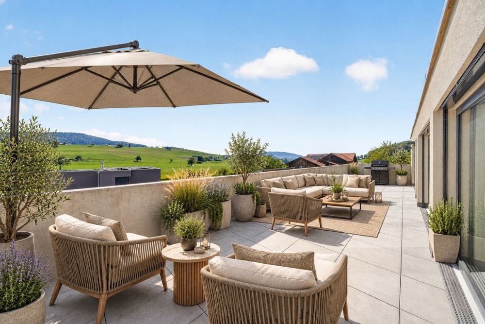 Appartement neuf de 4,5 pièces avec terrasses et vue sur les Préalpes -  Bild 2