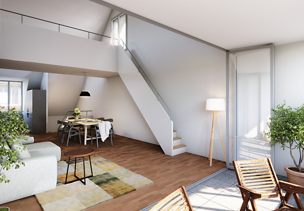 3.5-Zimmer-Triplexwohnung mit Atelier und zwei Aussenräumen -  Bild 3