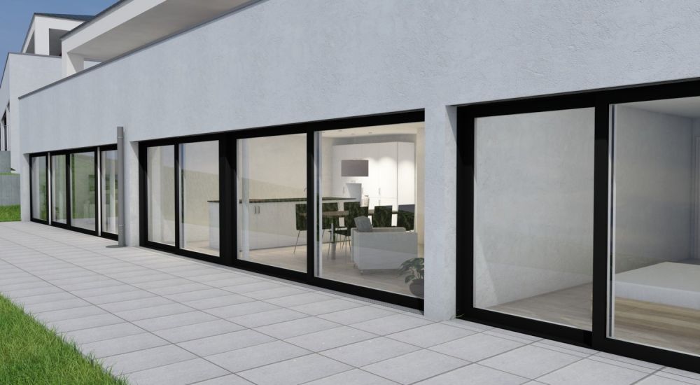 Neubau 4½ Erdgeschosswohnungen mit grosszügigen Landanteilen im Guldifeld 3182 Ueberstorf -  Bild 1