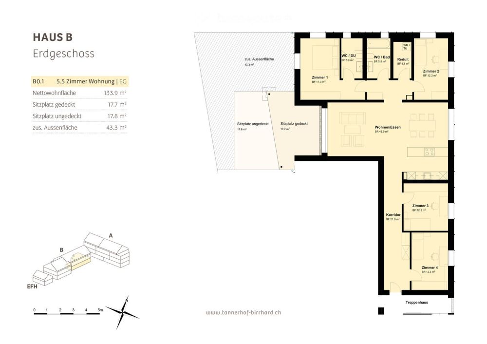 Moderne 5.5 Zimmer Eigentumswohnung mit grossem Sitzplatz -  Bild 12