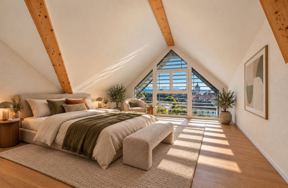 Élégant duplex neuf avec vue sur le clocher - Chambre