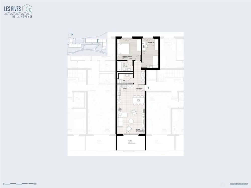 Châtel-Saint-Denis - 3,5 Zimmer-Wohnung im letzten Stock -  Bild 5