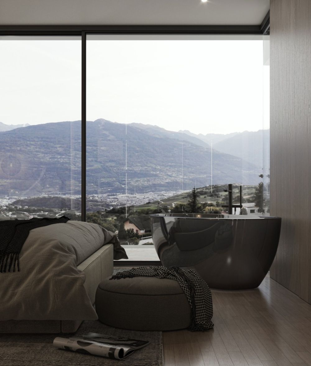 Le Belvédère - 3.5 pièces avec vue exceptionnelle - Chambre