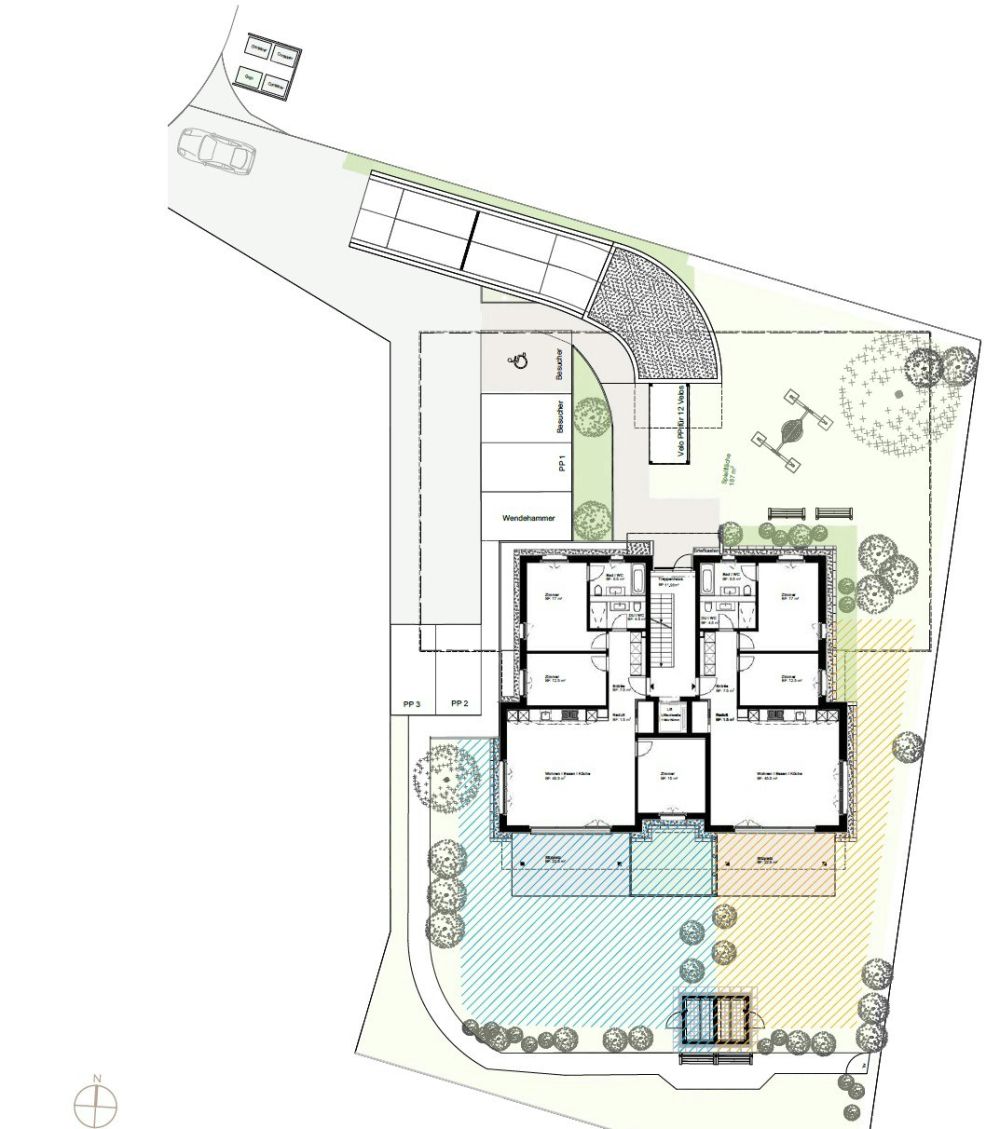 4.5-Zimmer-Attika mit unverbaubarer Fernsicht im Neubauprojekt "Unterhofen" - Umgebungsplan
