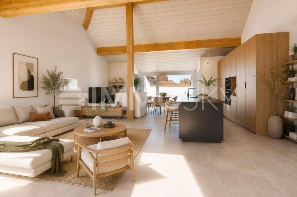 Superbe duplex 4.5 pièces neuf à 4 min. de Cheseaux-sur-Lausanne - Magnifique pièce de vie avec belle hauteur sous-plafond homestaging