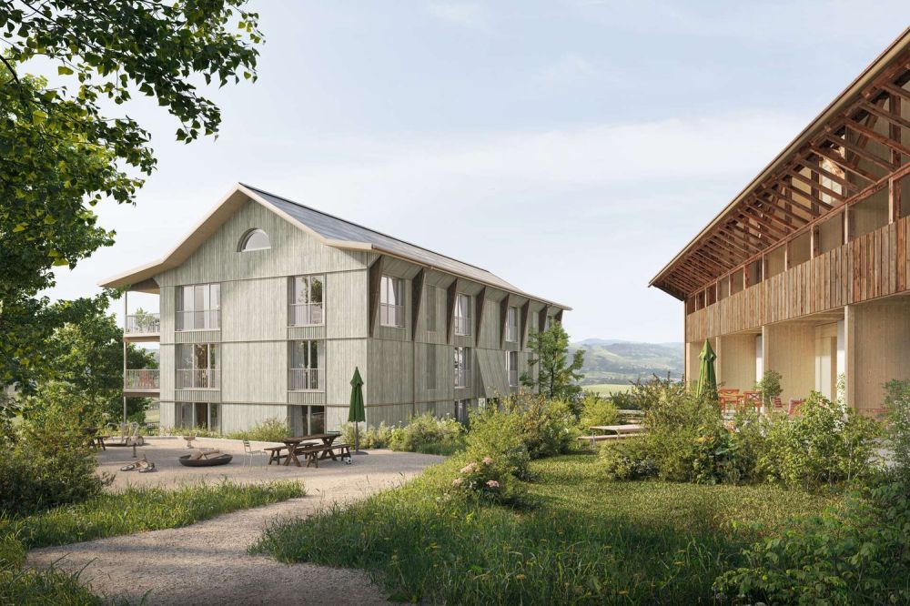 "Villigerscheune" 6.5 Zimmer Reihenmittelhaus - Süd - Neubauprojekt Villigerscheune - Gartenansicht (Visualisierung)