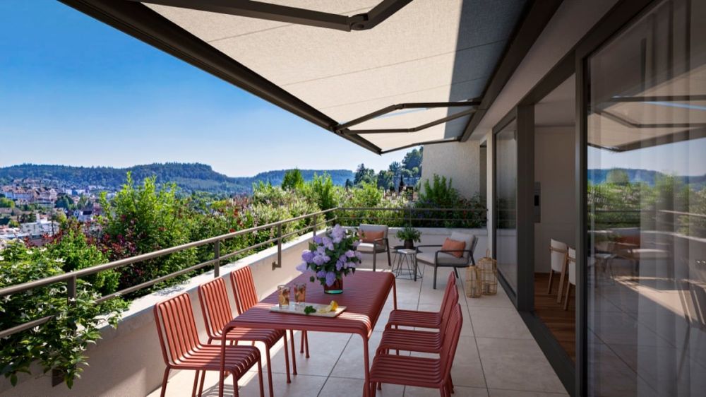 Stilvolle Terrassenwohnung mit Panorama-Weitblick - INNENVISUALISIERUNG