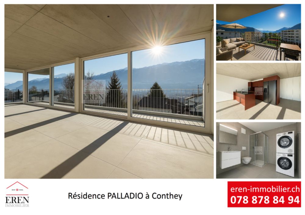 Résidence Palladio à Conthey : Appartements neufs haut de gamme du studio à l'attique 4,5 pièces - Résidence Palladio à Conthey : Appartements neufs de standing du studio à l'attique 4,5 pièces