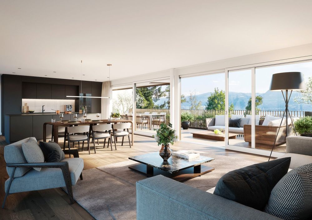 Grosszügige 4.5-Zimmer Attikawohnung mit 173m2 WF, Maisonette, Panoramasicht auf See- und Berg - Bild 1