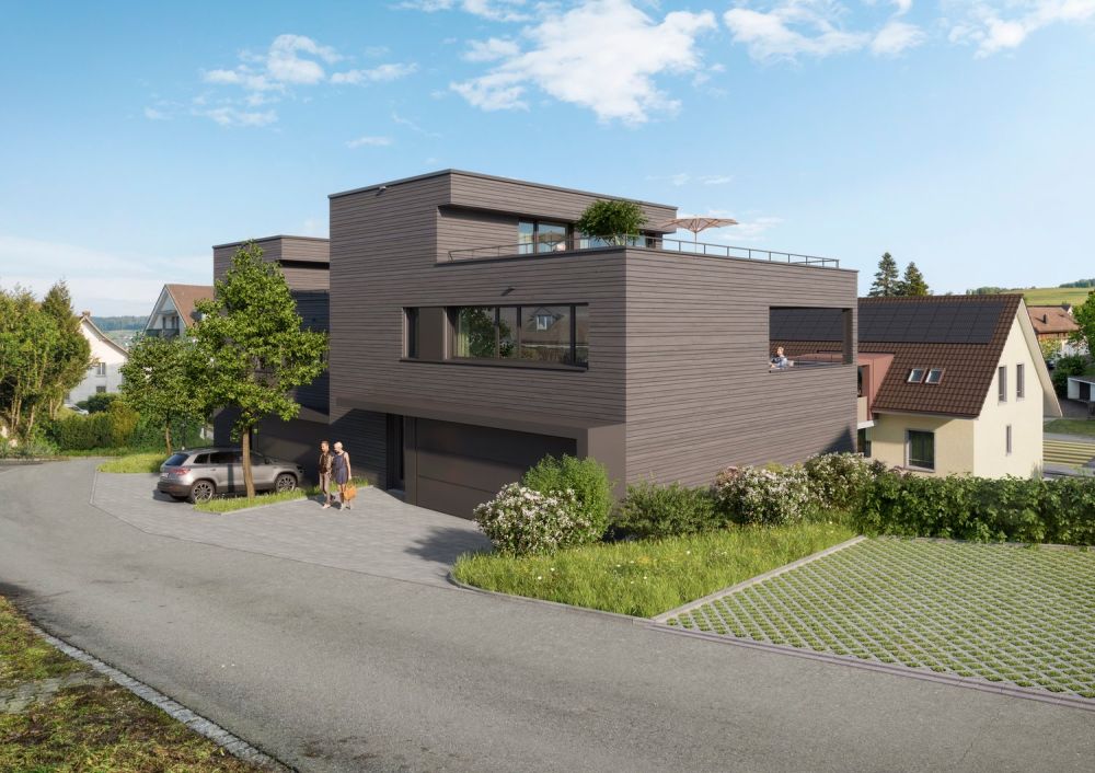 Exklusives Doppeleinfamilienhaus in Holzbauweise an zentraler Lage in Ehrendingen -  Bild 1