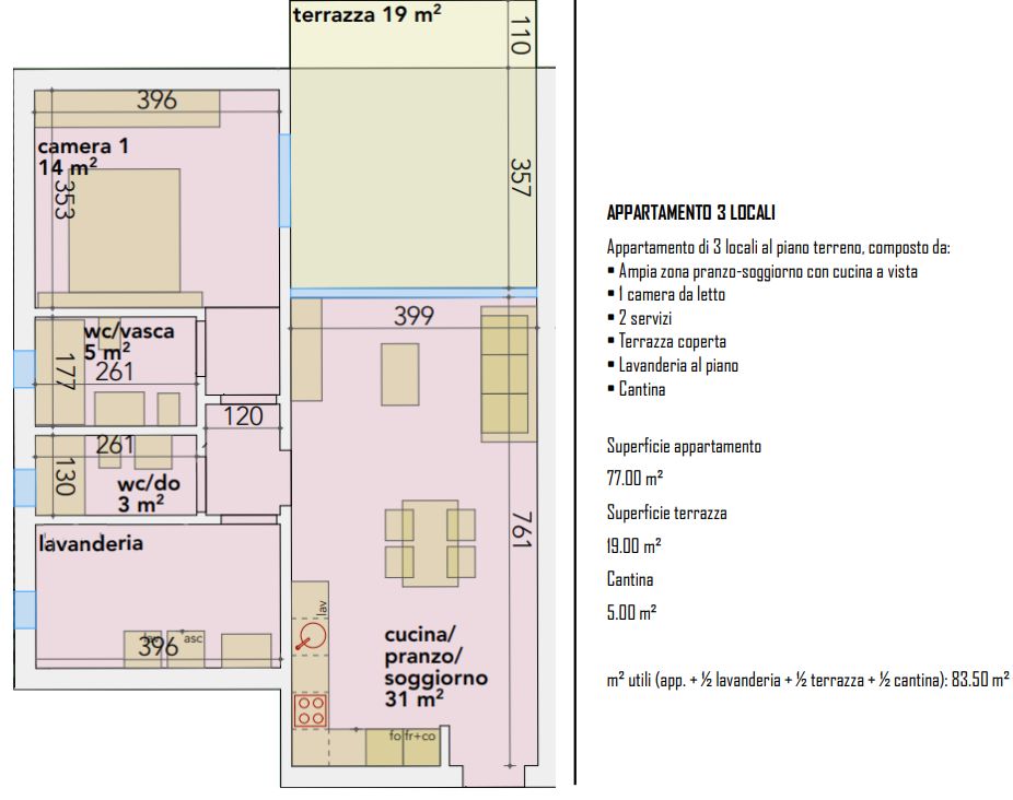 3,5 Lokale in Bau mit 19 m² Terrasse in Rivera -  Bild 4
