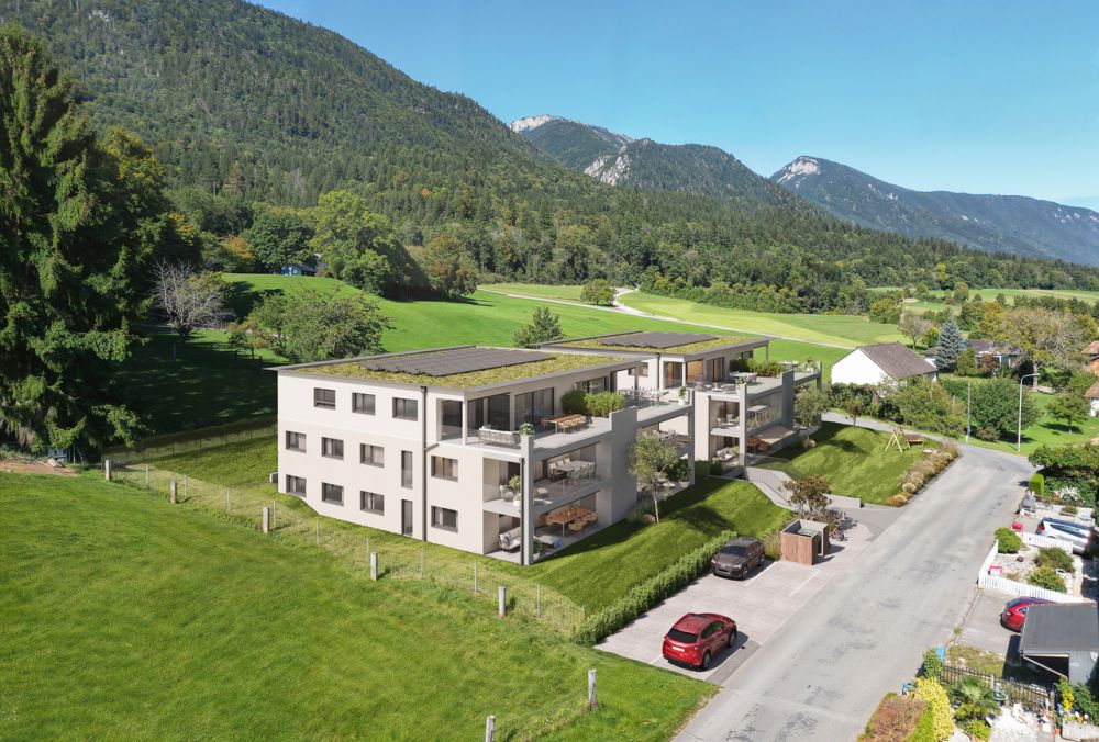 4.5 Z.-Wohnung D, im 1.OG Haus A, mit 138m2 NWF und 25m2 Balkon - Aussenansicht