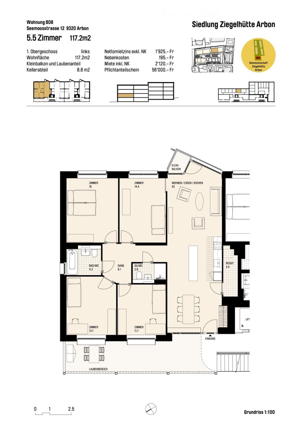 Erstbezug 5.5-Zimmer-Genossenschafts-Wohnungen in Arbon in unmittelbarer Nähe zum See -  Bild 11