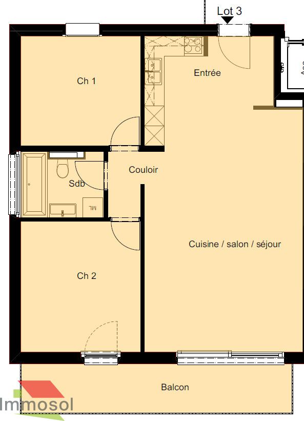 Daillens - 3.5 pièces neuf - Balcon - Belle Vue sur le Jura - Immosol | Daillens | Plan PPE