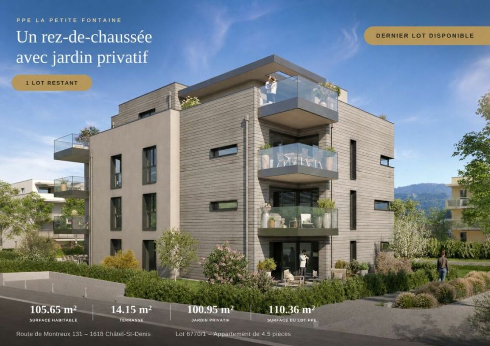 Plus que 1 lot disponible ! Rez-de-chaussée de 4.5 pièces avec grand jardin -  Bild 1