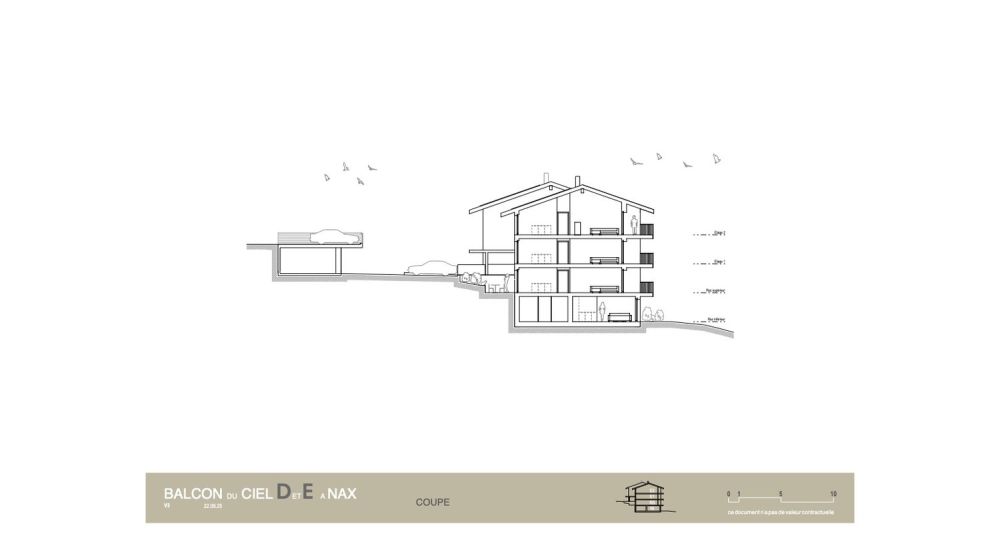 Balcon du Ciel à Nax - Résidences principales du studio au 4 pièces, début des travaux au printemps 2025 - P-07 Coupe (3)