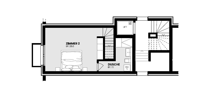 Neubauprojekt Cube: Exklusive Eigentumswohnung - Grundriss Untergeschoss Wohnung 1
