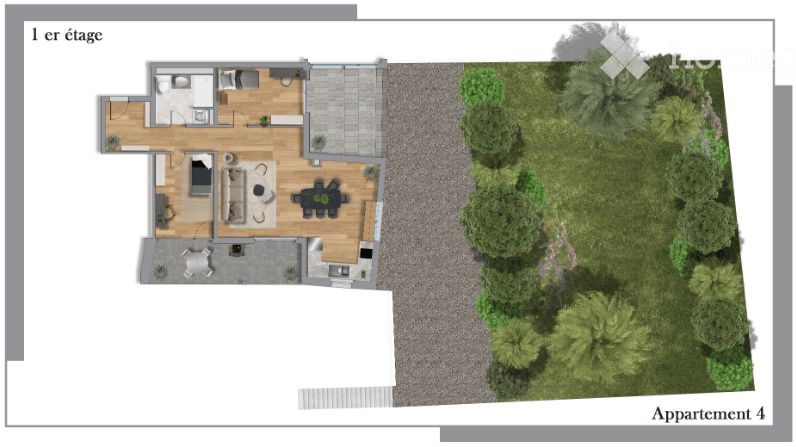 Appartement neuf 3.5 pièces avec jardin et loggia - Le Pont - Bild 3