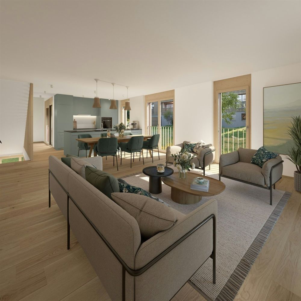 SENNHOF - Doppeleinfamilienhäuser an herrlich ruhiger Lage - Beispiel Wohnbereich