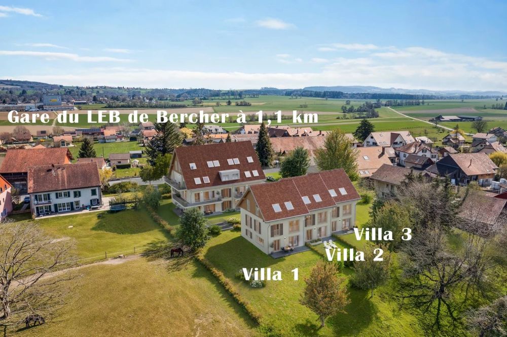 Vente sur plans à Rueyres : 2 villas 6,5 pcs de 150 m2 hab. avec jolie vue sur le vallon, à 1 km de la Gare du Leb de Bercher - Bild 2