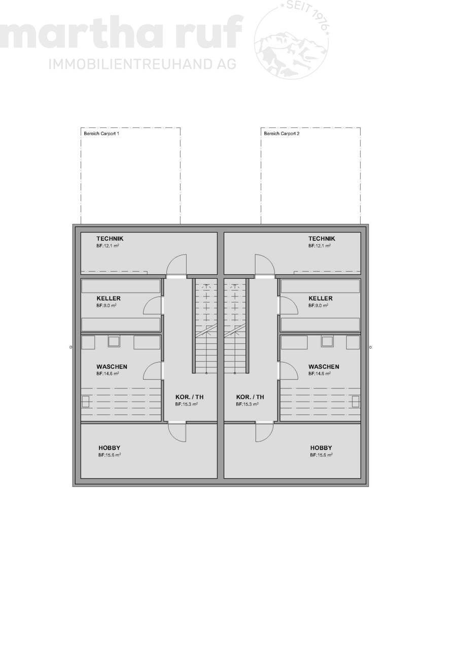 5.5-Zimmer Doppeleinfamilienhaus mit Panorama auf das Jungfraumassiv - Untergeschoss