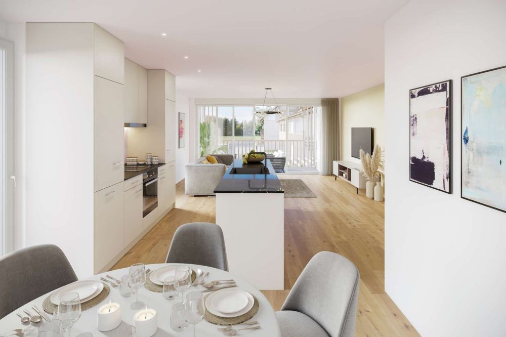 Moderne 3.5-Zimmer-Gartenwohnung in Ramsen - Küche