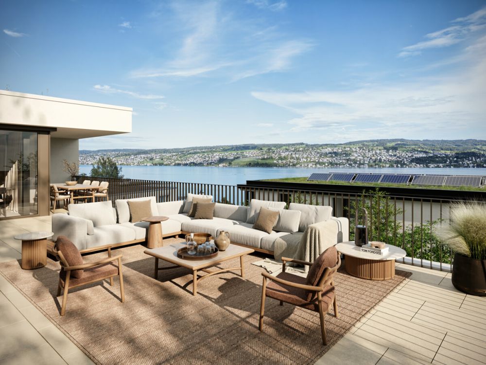 Villa in Oberrieden: Ruhe, Seesicht und Architektur - BELAIR_VILLA A_TERRASSE_01