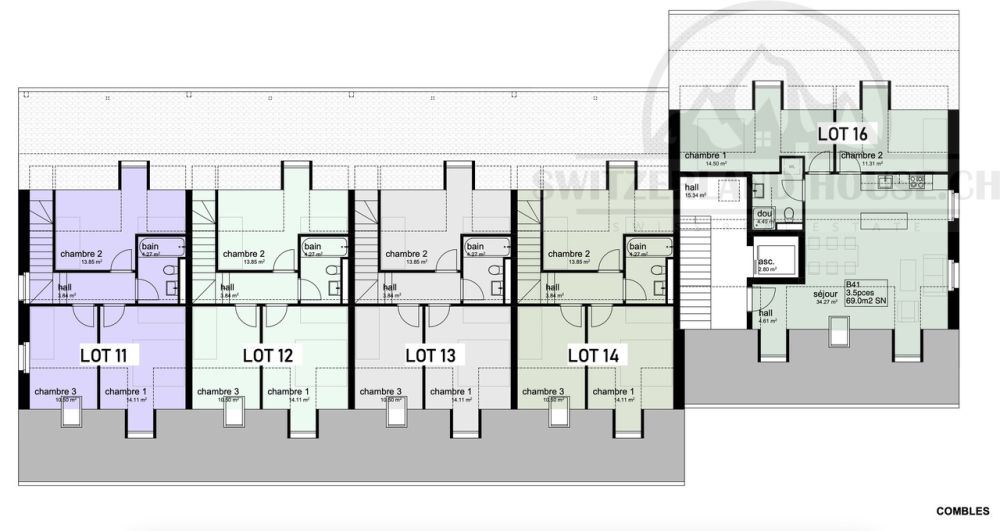 Magnifiques 4.5 pcs proche Sarine en basse ville de Fribourg - 3ème étage Comble