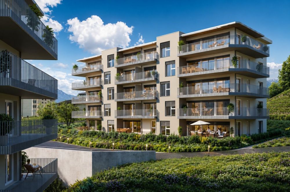 Appartements de 3.5 pièces dans une nouvelle résidence à Chamoson -  Bild 1