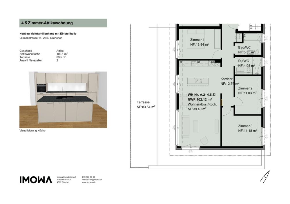 Neubau-Erstbezug Attika-Wohnung – stilvolles Wohnen an zentraler Lage in Grenchen - Bild 5