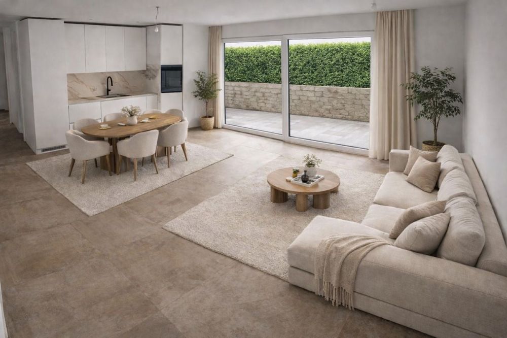 NEUBAU AN TOPLAGE MIT GROSSZÜGIGEM SITZPLATZ (40 M²) SOWIE EIGENER WASCHKÜCHE UND KELLER (17,4 M²). DIE WOHNUNG KANN AUF WUNSCH AUCH MÖBLIERT GEMIETET WERDEN. -  Bild 1
