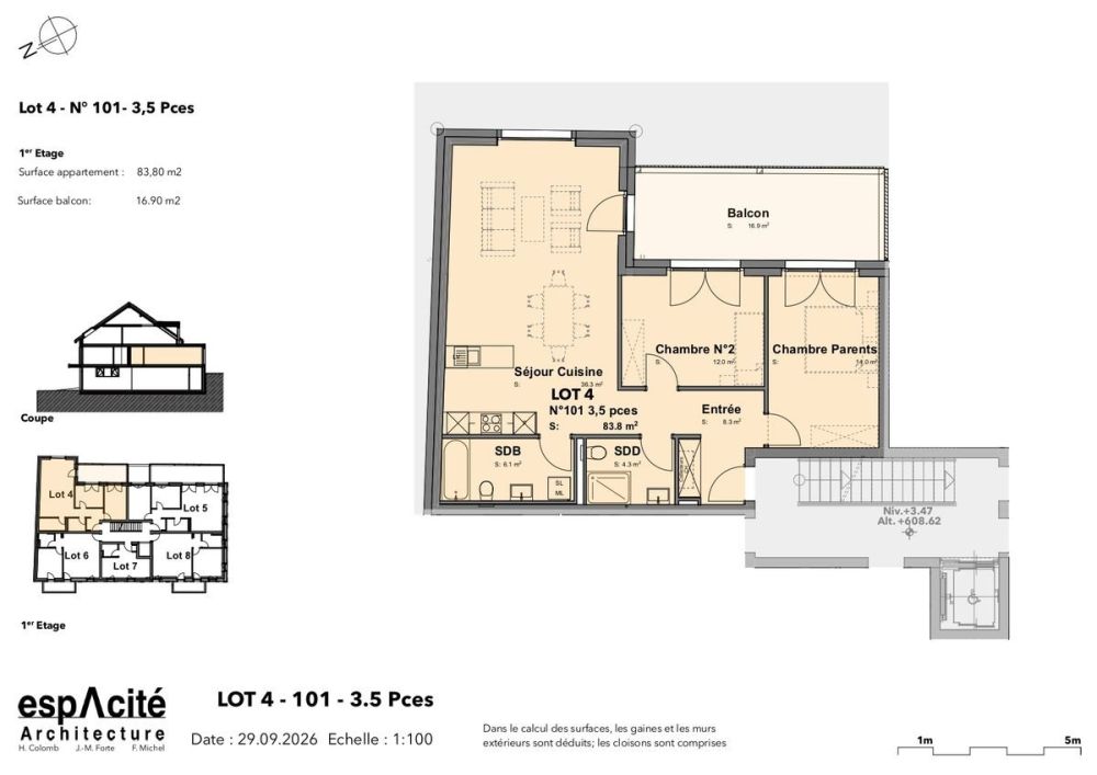 Lot n4 - Appartement neuf de 3,5p au coeur de Cheseaux-sur-Lausanne -  Bild 6