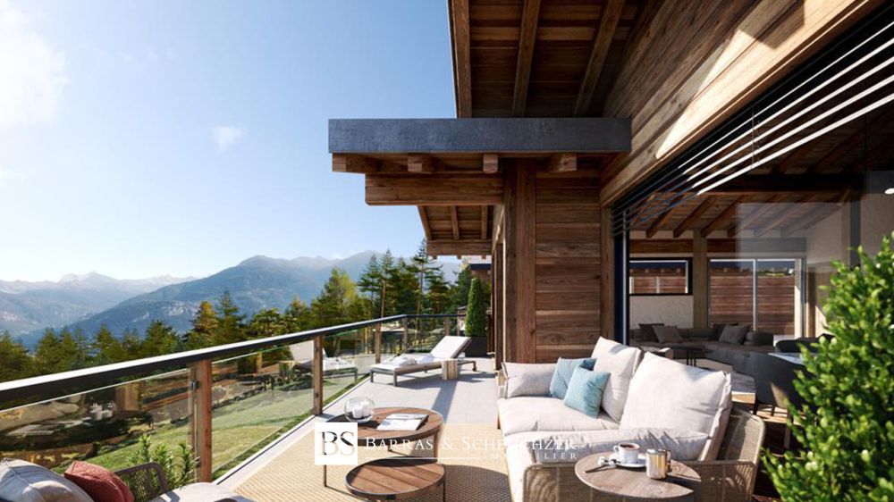 Élégant chalet neuf de 4.5 pièces en résidence principale - Balcon étage