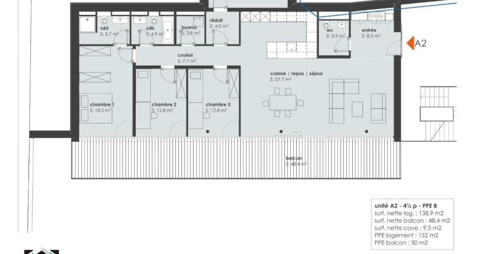 Appartement de 4.5 pièces avec vue imprenable sur le lac et les Alpes à Hauterive - Appartement 4.5 pièces - image - 8