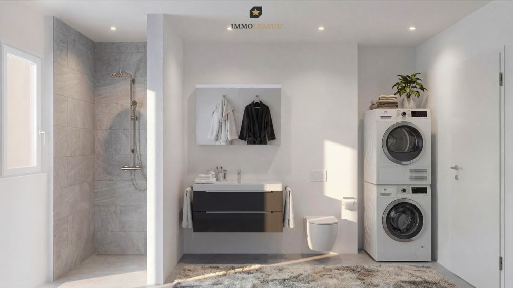 Elegantes Wohnen direkt am Hafen. Neubau Erstbezug. - Exklusive Badwelten: Zwei Räume voller Eleganz